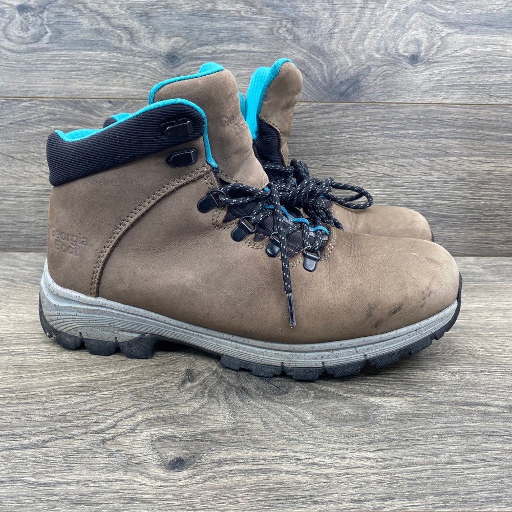 Georgia Boot Eagle Trail Work Boots Womens 10 Grey Leather Soft Toe PGB632TS